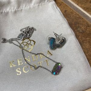 Kendra Scott Dichroic Glass necklace earring set